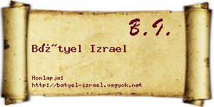 Bátyel Izrael névjegykártya